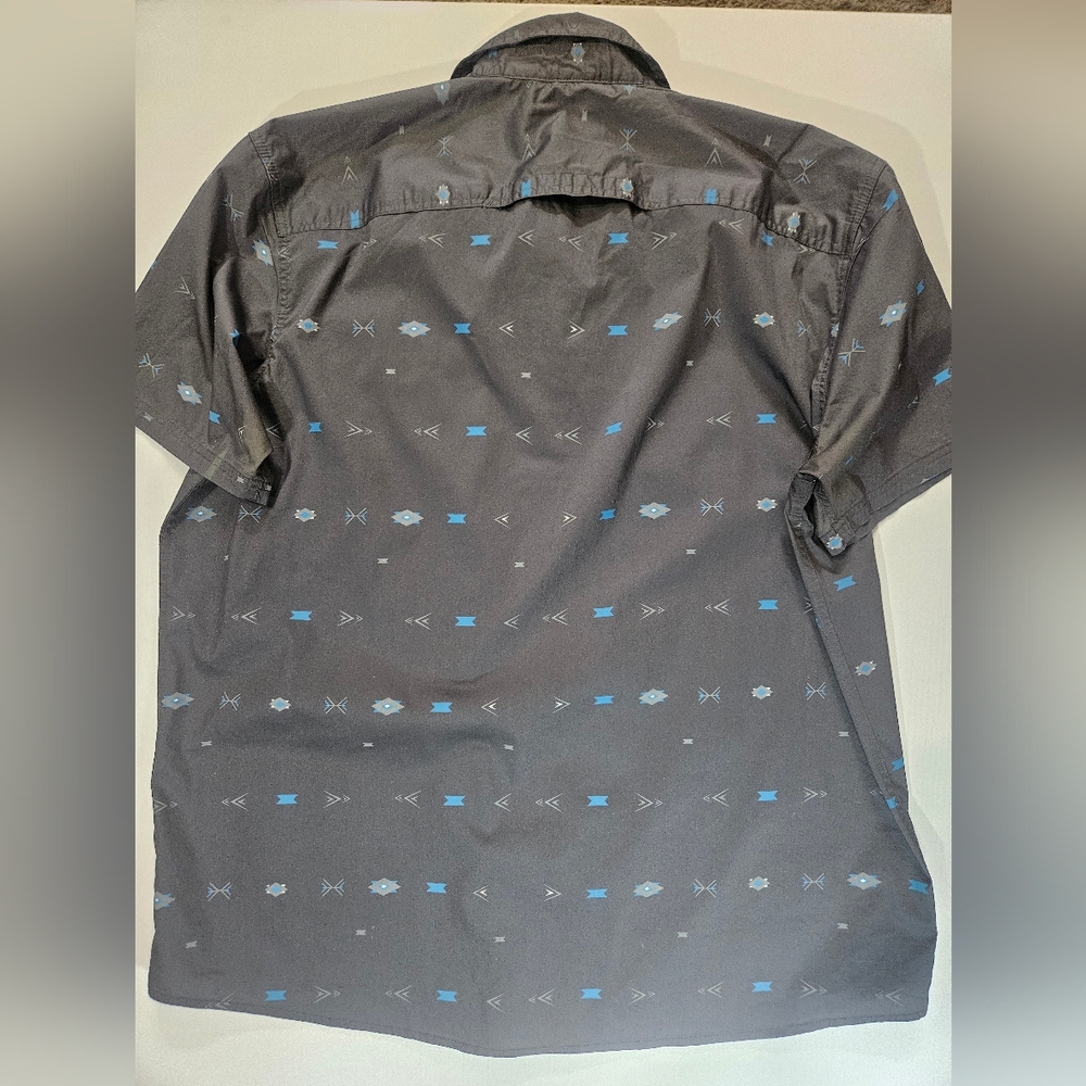 Wrangler Mens Utility Outdoor Camp Shirt 2XL Regular Fit Grey Blue Button Down - Picture 2 of 6
